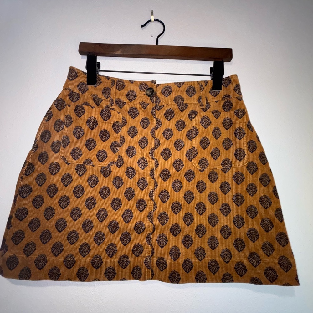 Boden brown and black Corduroy mini Skirt size 6p